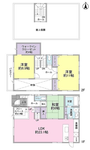 小鹿高台 南アルプスから駿河湾まで一望の長期優良住宅 2階＋ルーフバルコニー！LDK23帖超！