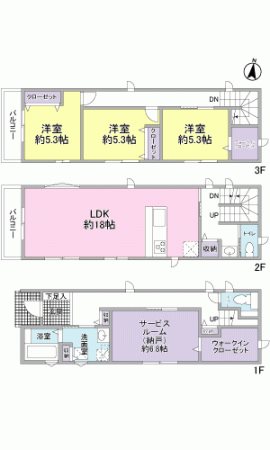 葵区川合二丁目（中棟）　新築分譲住宅 間取図・土地図