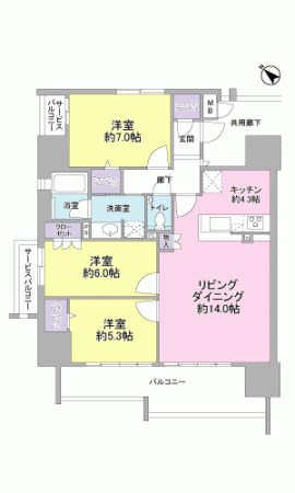 プレミスト泉町 間取図・土地図