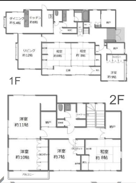 沼津市下香貫大久保2407-1　戸建て 間取図・土地図