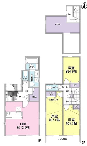 追分一丁目　中古戸建 間取図・土地図