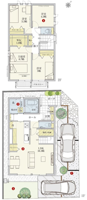 セキュレア小鹿一丁目A 間取り図