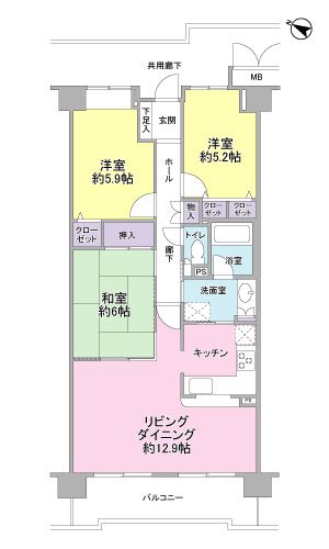 シャルマンコーポ三島 間取図・土地図