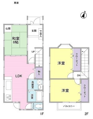 豊原町　中古戸建 間取図・土地図