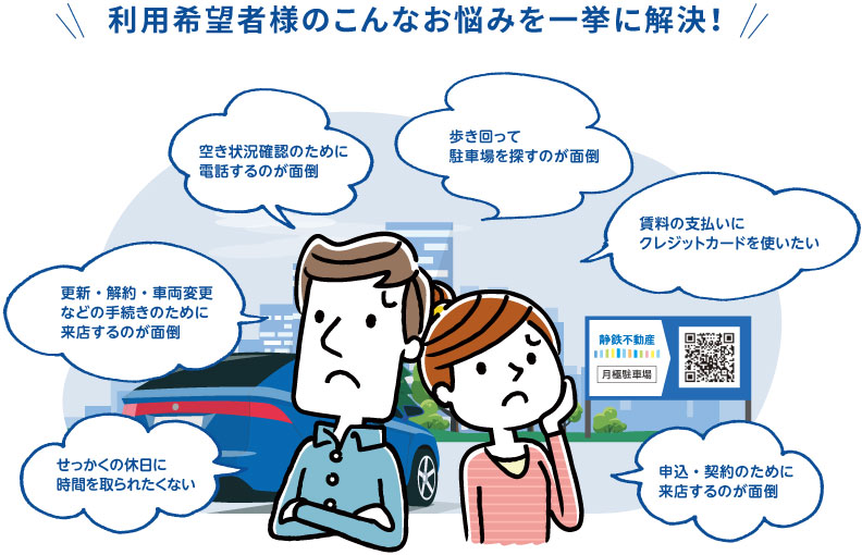 駐車場契約者様のこんなお悩みを一挙に解決!