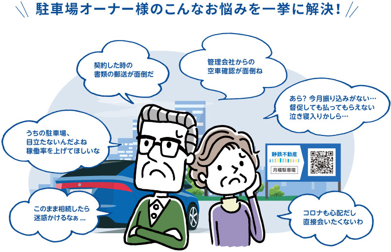 駐車場契約者様のこんなお悩みを一挙に解決!
