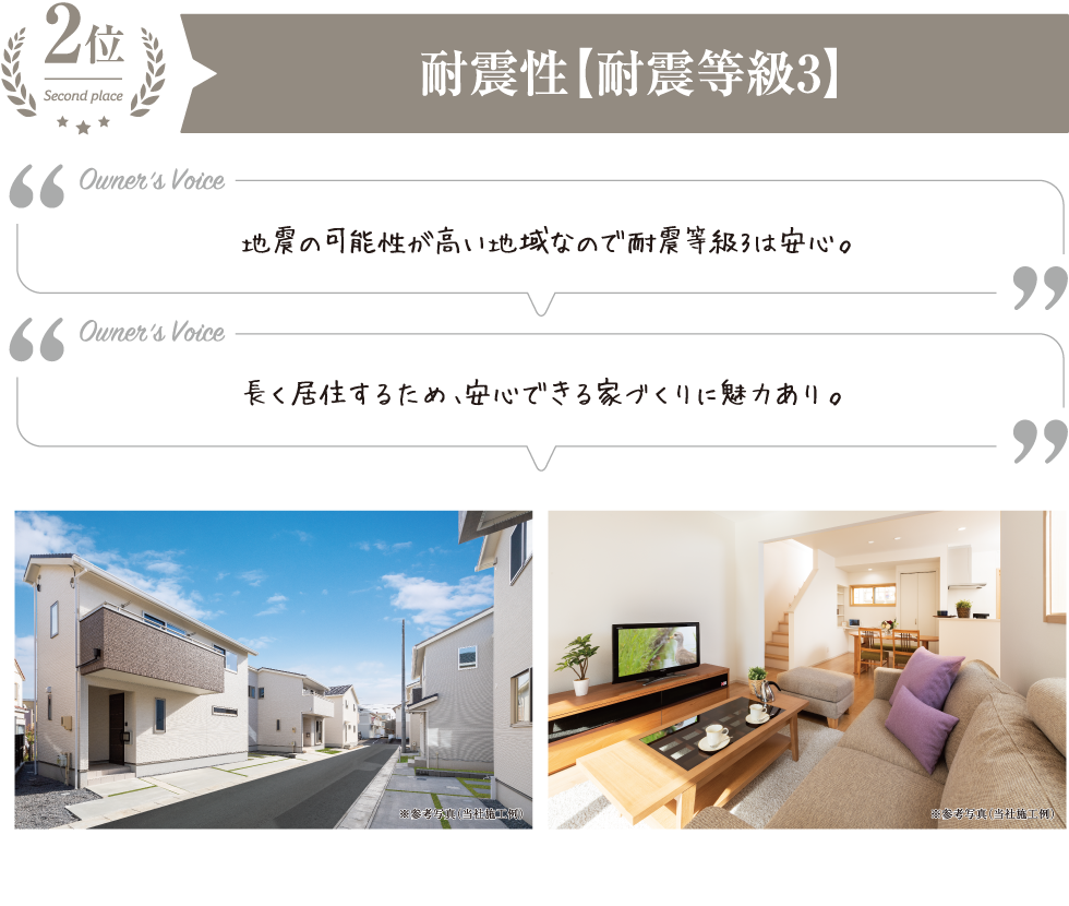 2位　耐震性【耐震等級3】