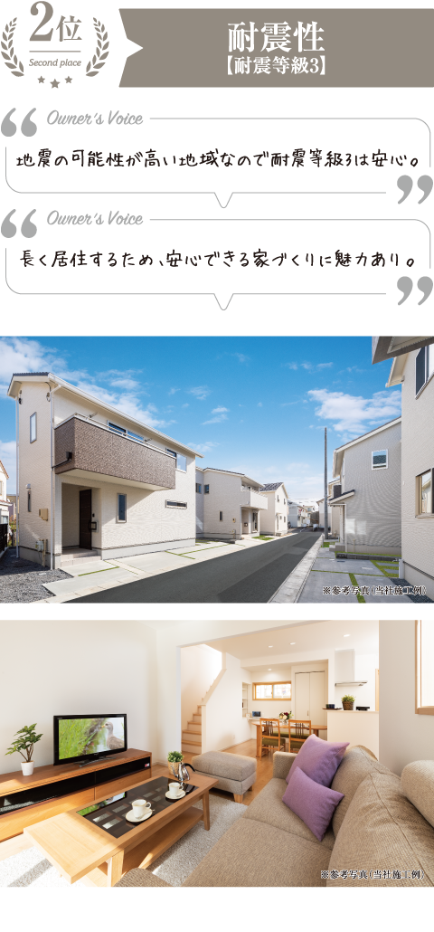 2位　耐震性【耐震等級3】